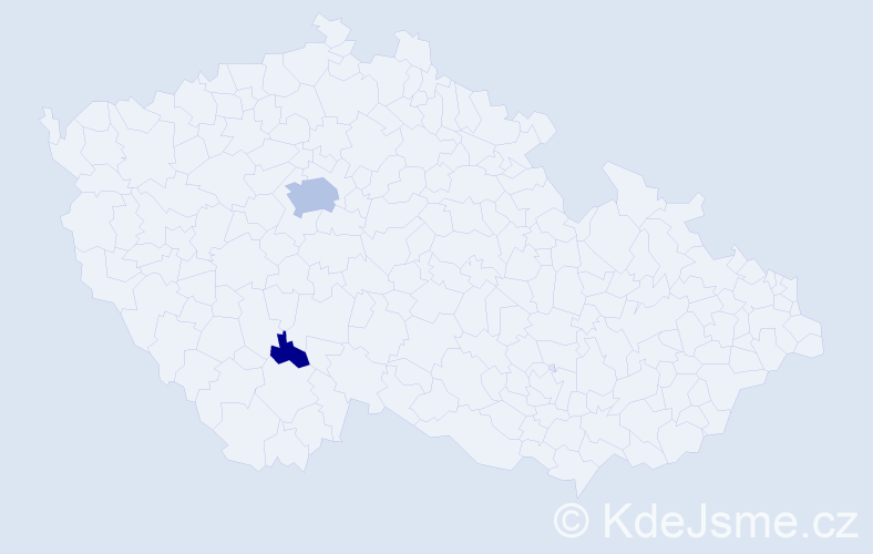 Příjmení: 'Kyrášek', počet výskytů 7 v celé ČR