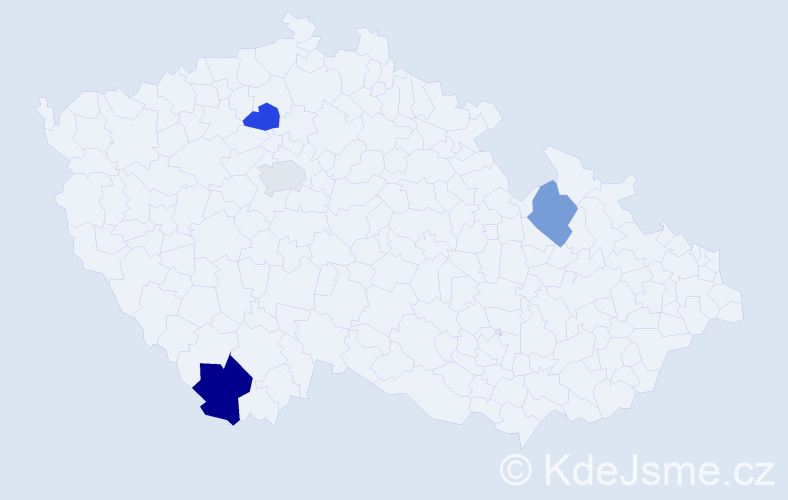 Příjmení: 'Malinaková', počet výskytů 5 v celé ČR