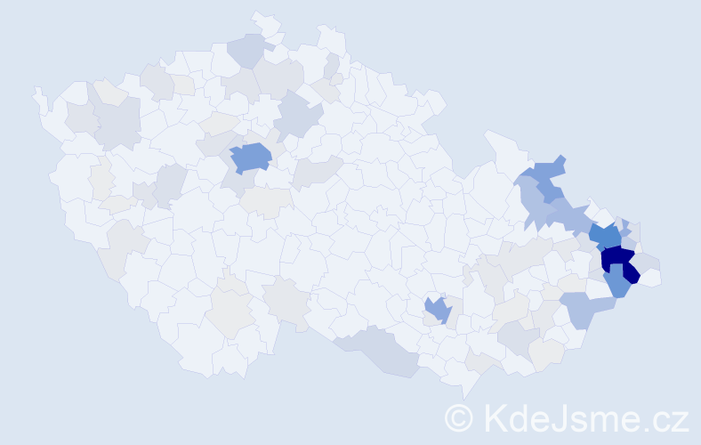 Příjmení: 'Mališová', počet výskytů 419 v celé ČR