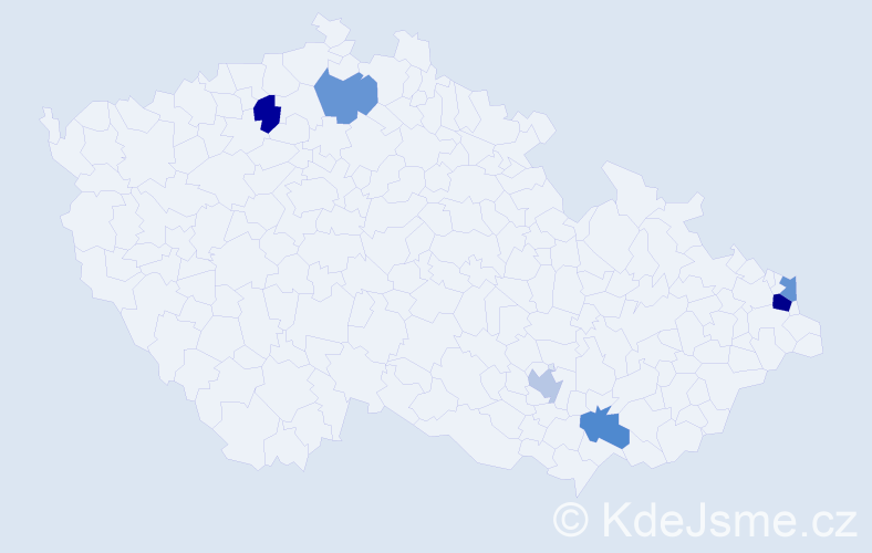 Příjmení: 'Messerschmidt', počet výskytů 8 v celé ČR