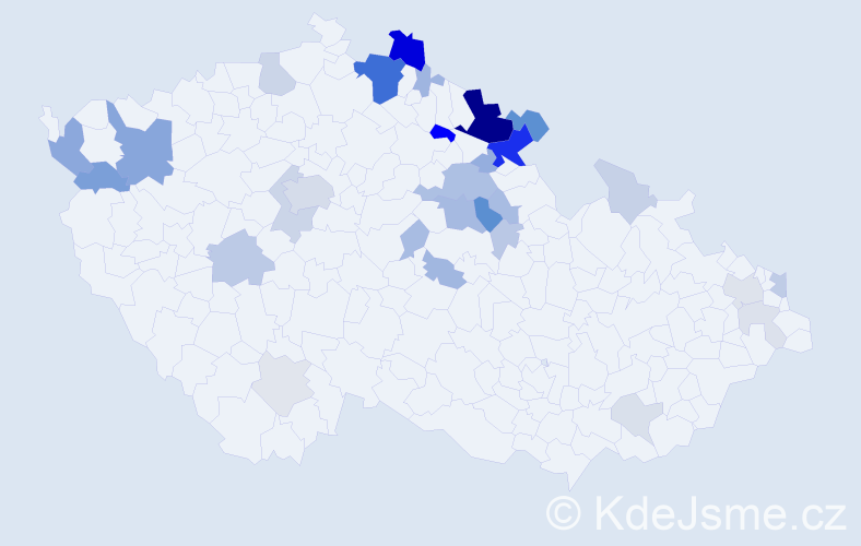 Příjmení: 'Manych', počet výskytů 108 v celé ČR