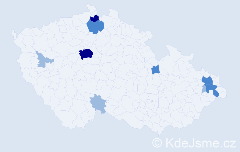 Příjmení: 'Halčinová', počet výskytů 19 v celé ČR