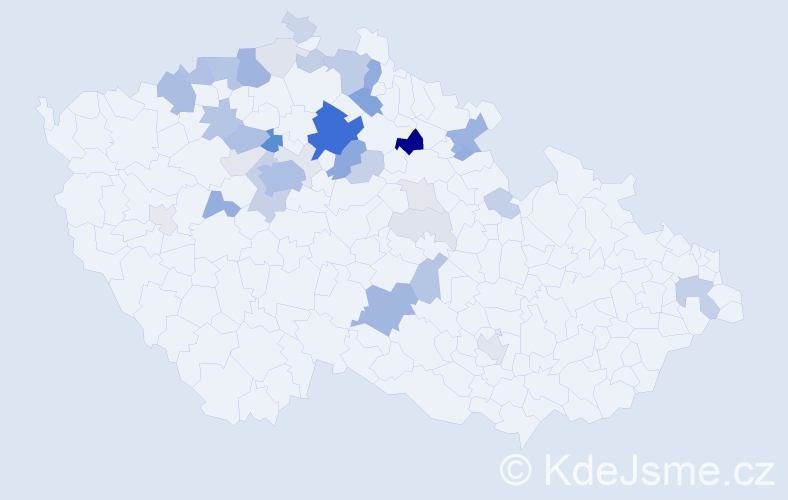 Příjmení: 'Kolátor', počet výskytů 131 v celé ČR