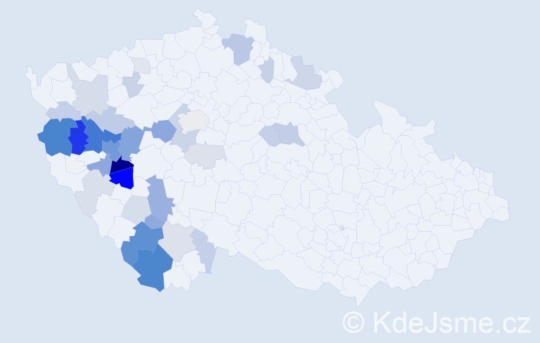 Příjmení: 'Kajer', počet výskytů 116 v celé ČR