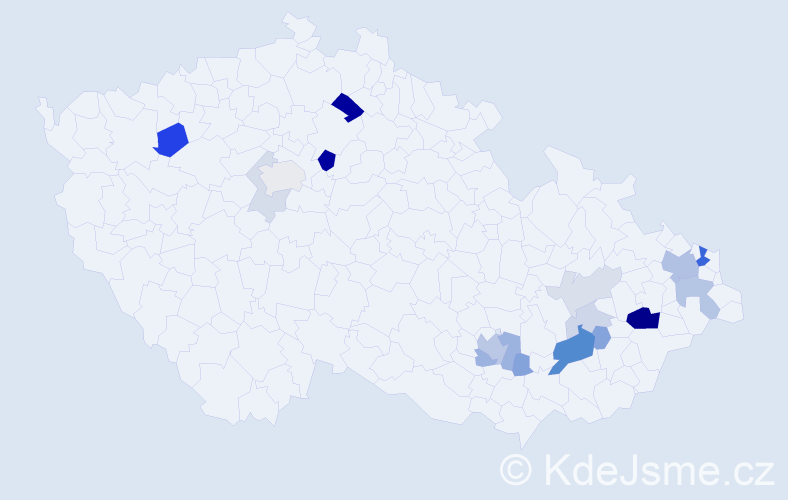 Příjmení: 'Majdloch', počet výskytů 49 v celé ČR