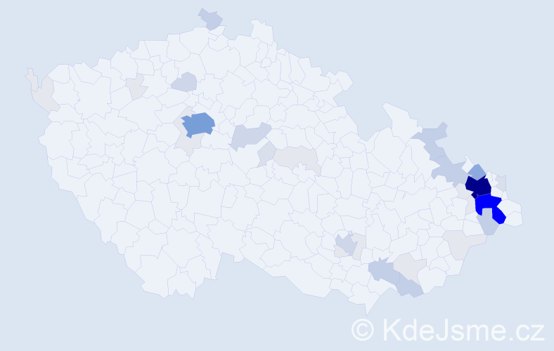 Příjmení: 'Chamrád', počet výskytů 147 v celé ČR