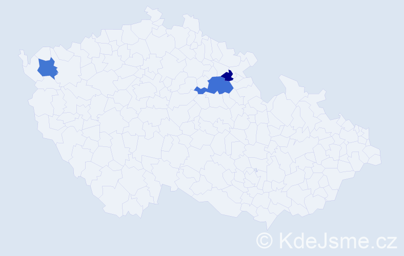 Příjmení: 'Dunas', počet výskytů 6 v celé ČR