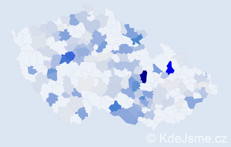 Příjmení: 'Kincl', počet výskytů 546 v celé ČR