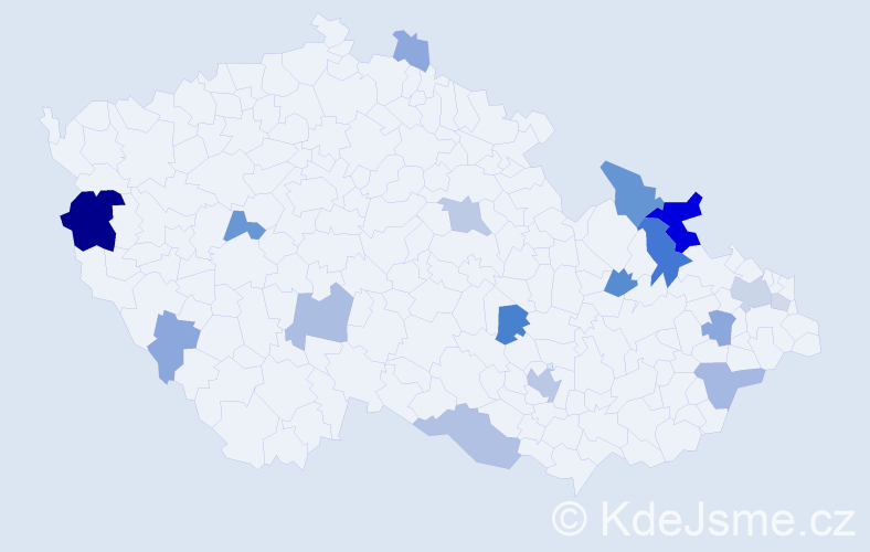 Příjmení: 'Zivčáková', počet výskytů 48 v celé ČR