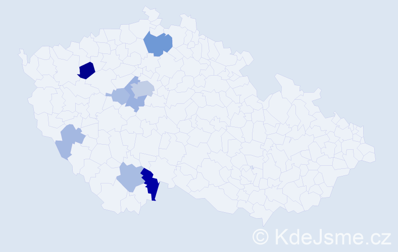 Příjmení: 'Kecek', počet výskytů 22 v celé ČR