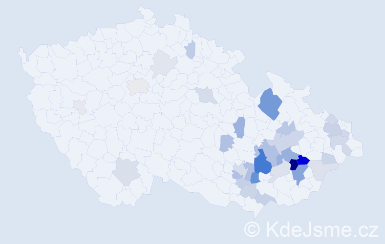 Příjmení: 'Zehnalová', počet výskytů 94 v celé ČR