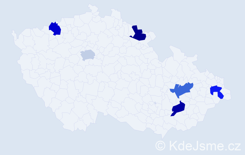 Příjmení: 'Alexejev', počet výskytů 6 v celé ČR