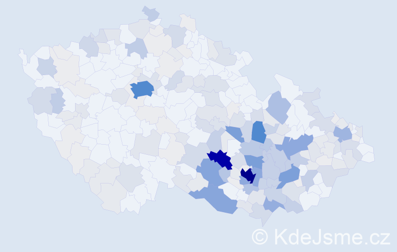 Příjmení: 'Zezulová', počet výskytů 929 v celé ČR
