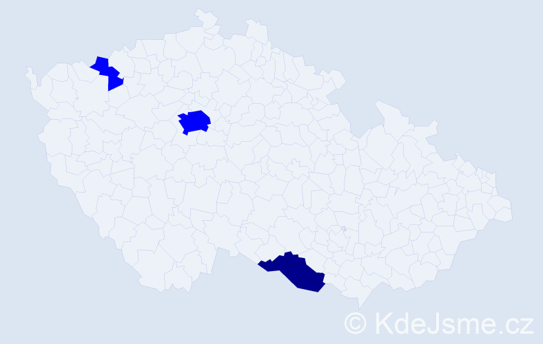 Příjmení: 'Vučkovič', počet výskytů 4 v celé ČR