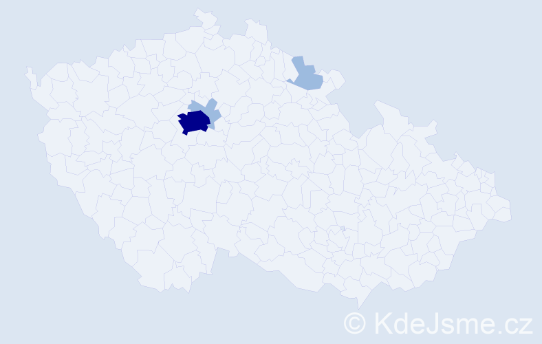 Příjmení: 'Hyseni', počet výskytů 6 v celé ČR
