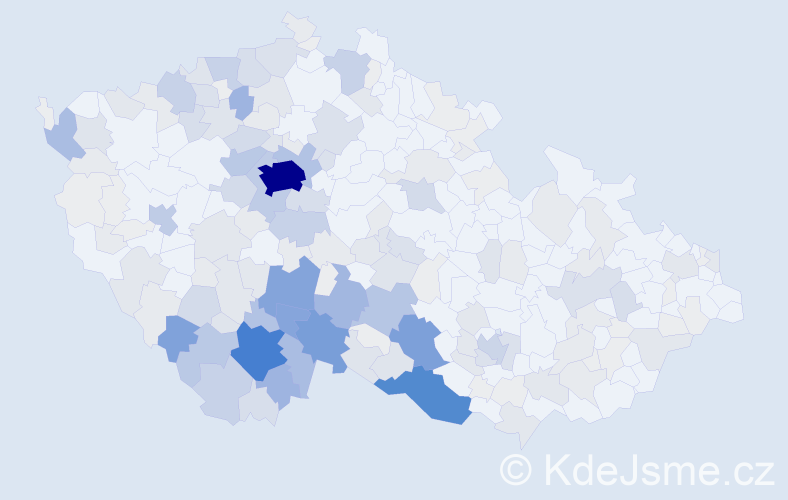 Příjmení: 'Hanzal', počet výskytů 881 v celé ČR