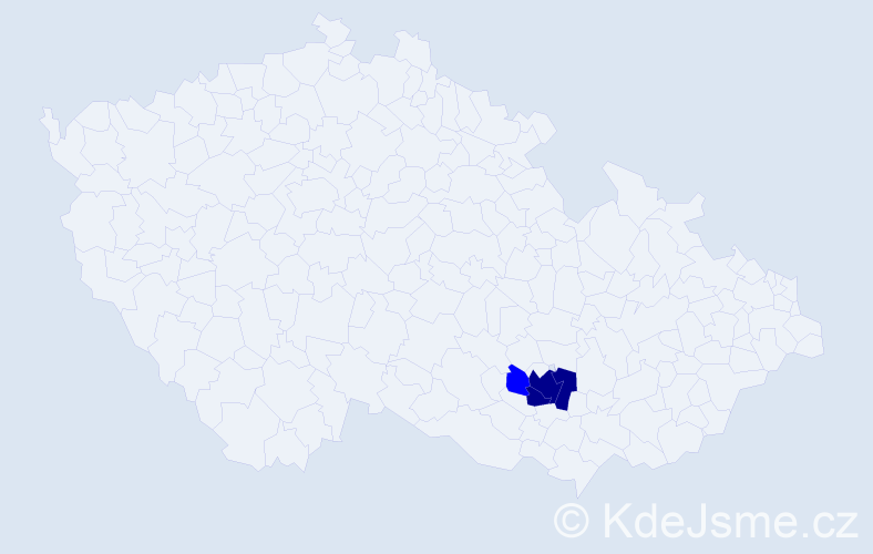 Příjmení: 'Milošic', počet výskytů 8 v celé ČR