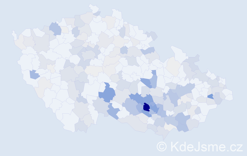 Příjmení: 'Vaverka', počet výskytů 701 v celé ČR