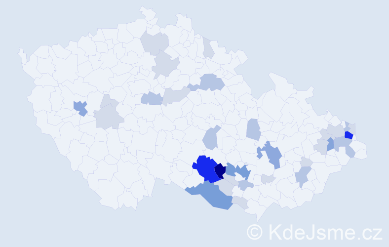 Příjmení: 'Polehla', počet výskytů 97 v celé ČR