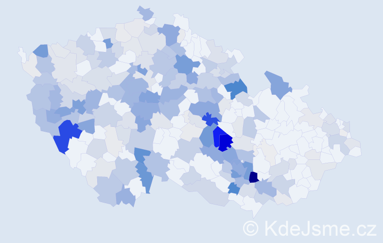 Příjmení: 'Paleček', počet výskytů 947 v celé ČR