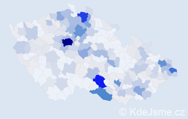 Příjmení: 'Bobek', počet výskytů 1182 v celé ČR