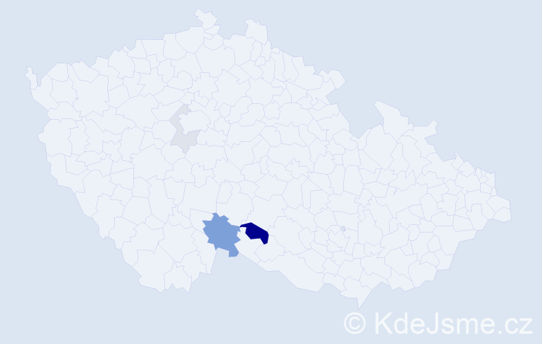 Příjmení: 'Kešnar', počet výskytů 9 v celé ČR
