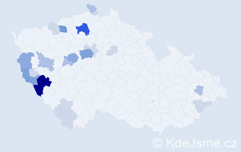 Příjmení: 'Pangerl', počet výskytů 61 v celé ČR