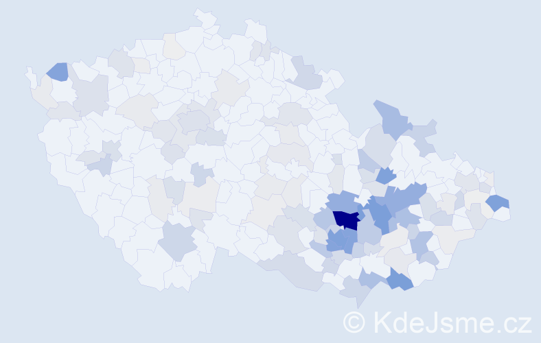 Příjmení: 'Nezvalová', počet výskytů 484 v celé ČR