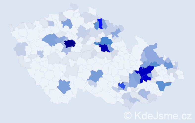 Příjmení: 'Metelka', počet výskytů 486 v celé ČR