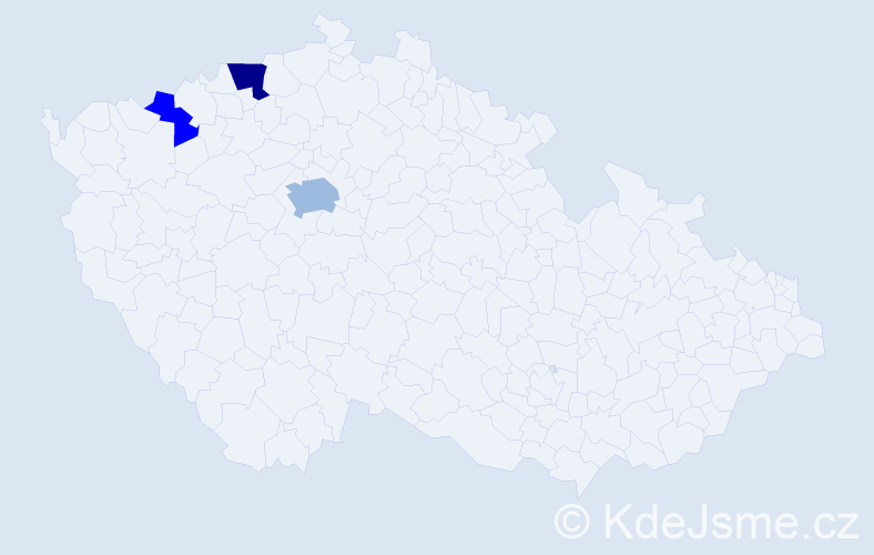 Příjmení: 'Tudorová', počet výskytů 8 v celé ČR