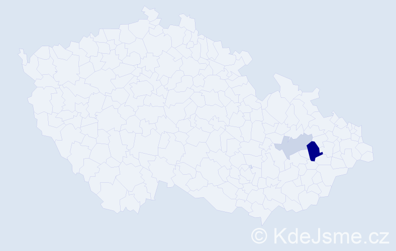 Příjmení: 'Kunatová', počet výskytů 5 v celé ČR