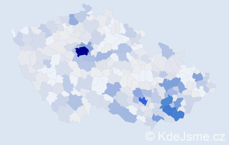 Příjmení: 'Králík', počet výskytů 1673 v celé ČR