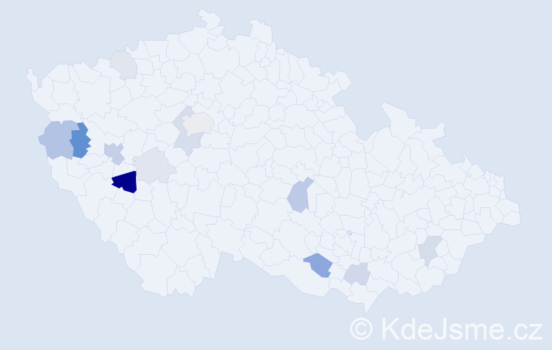 Příjmení: 'Spourová', počet výskytů 29 v celé ČR