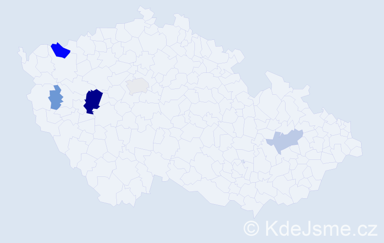 Příjmení: 'Matějovec', počet výskytů 17 v celé ČR