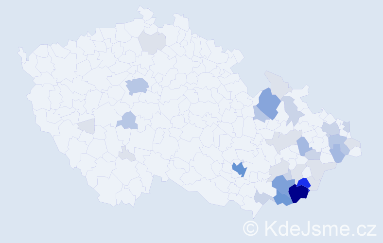 Příjmení: 'Durďák', počet výskytů 118 v celé ČR