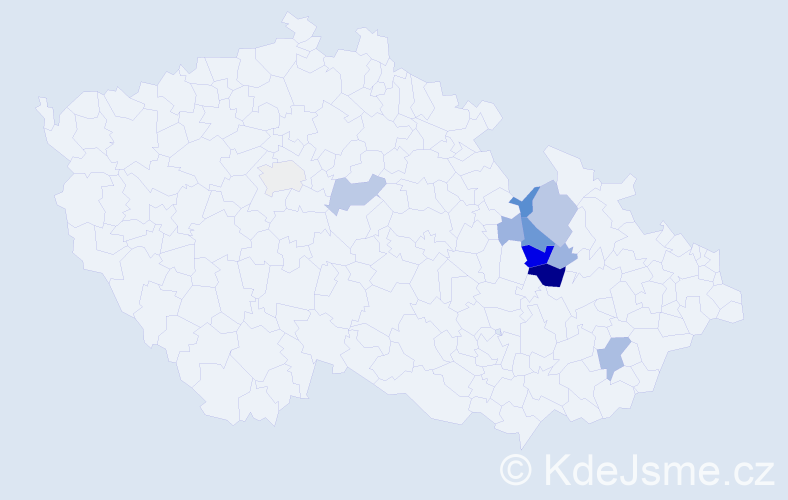 Příjmení: 'Hetclová', počet výskytů 24 v celé ČR