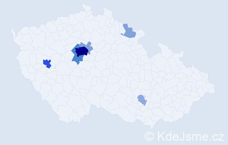 Příjmení: 'Tytor', počet výskytů 23 v celé ČR