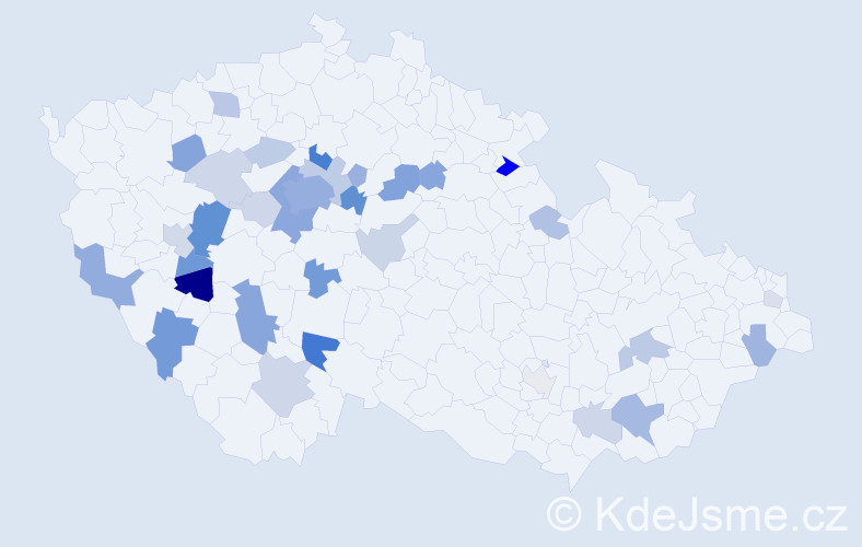 Příjmení: 'Kec', počet výskytů 93 v celé ČR
