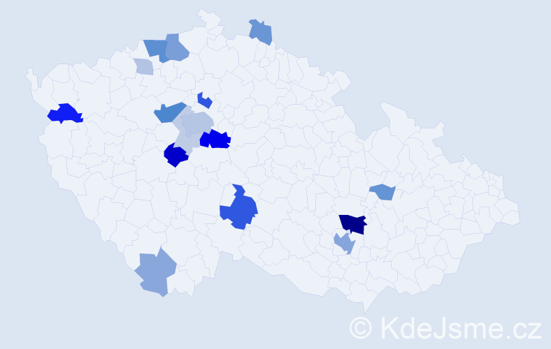 Příjmení: 'Hoppe', počet výskytů 52 v celé ČR