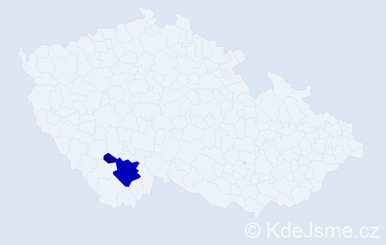 Příjmení: 'Iral', počet výskytů 23 v celé ČR
