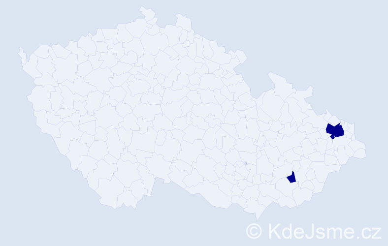 Příjmení: 'Hiánková', počet výskytů 6 v celé ČR