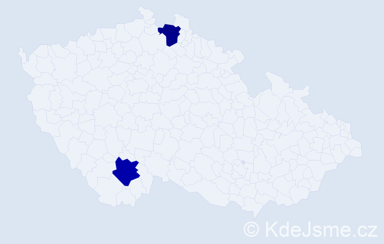 Příjmení: 'Chernelytska', počet výskytů 2 v celé ČR