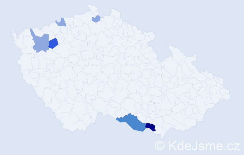 Příjmení: 'August', počet výskytů 13 v celé ČR