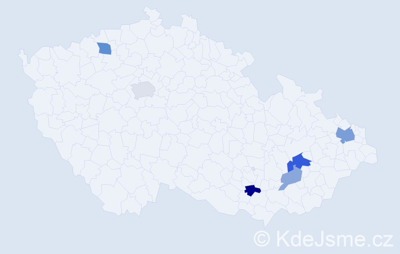 Příjmení: 'Chupáčová', počet výskytů 14 v celé ČR