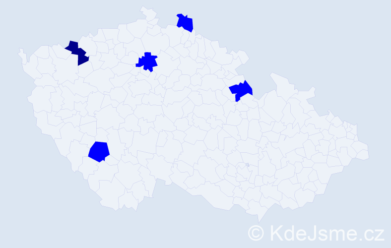 Příjmení: 'Vraniaková', počet výskytů 6 v celé ČR