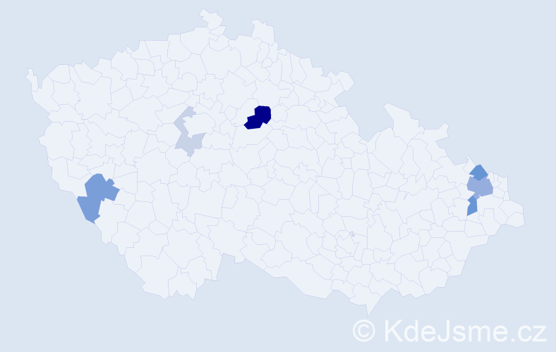 Příjmení: 'Duksová', počet výskytů 16 v celé ČR