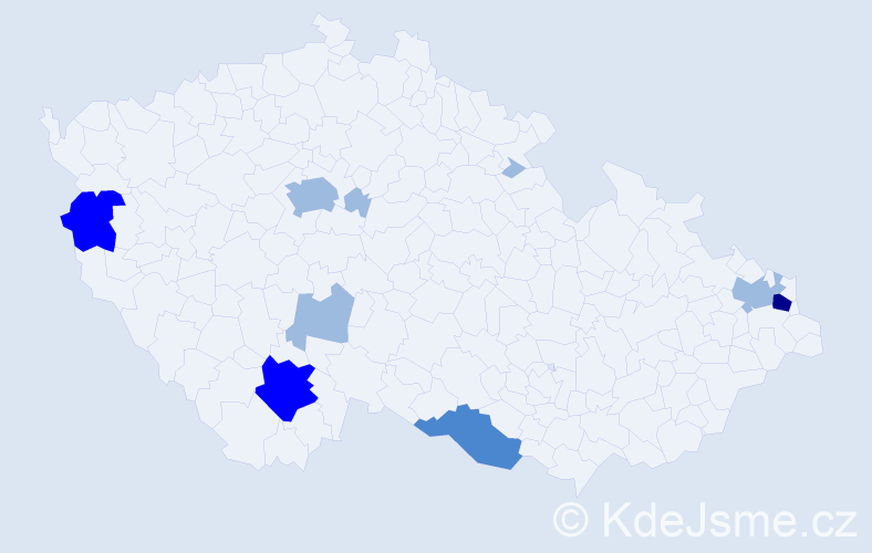 Příjmení: 'Drbúl', počet výskytů 18 v celé ČR