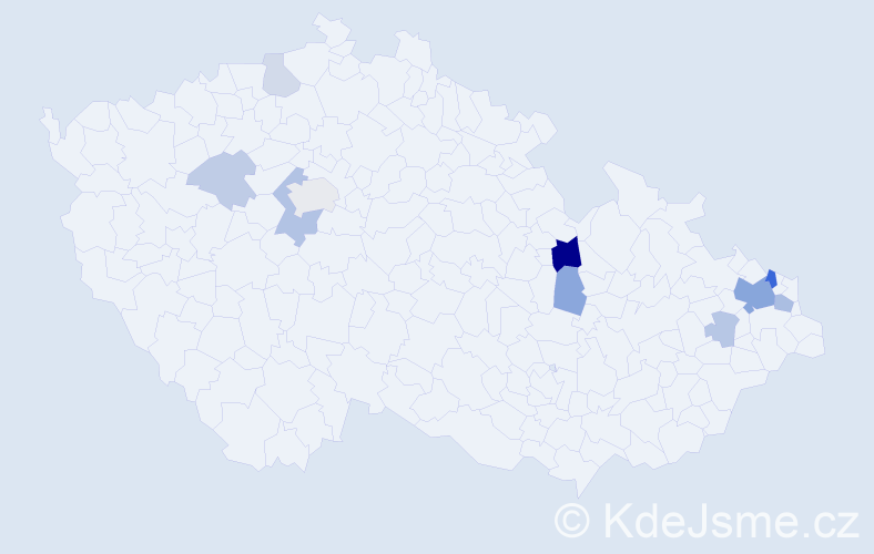 Příjmení: 'Vorková', počet výskytů 25 v celé ČR