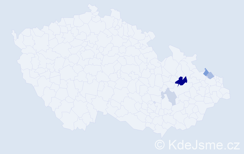 Příjmení: 'Valábková', počet výskytů 7 v celé ČR
