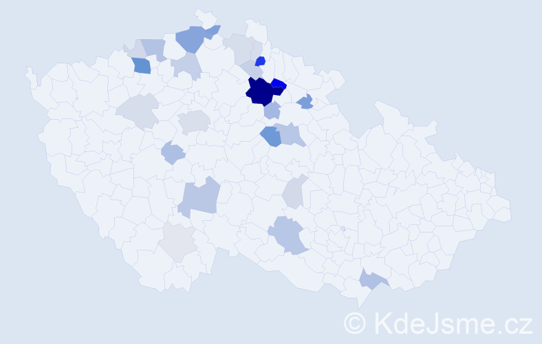 Příjmení: 'Kosejk', počet výskytů 87 v celé ČR
